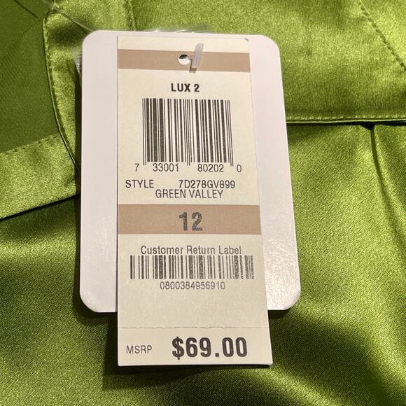 INC International Concepts Blouse Womens Sz 12 100% Silk Green 00.1=A0030 - Picture 12 of 16